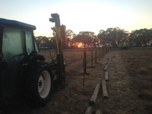 Post and wire fence for farm